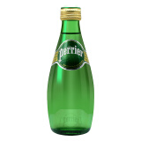 巴黎水（Perrier） 含气天然矿泉水玻璃瓶 法国进口果味气泡水 330ml*24玻璃瓶原味