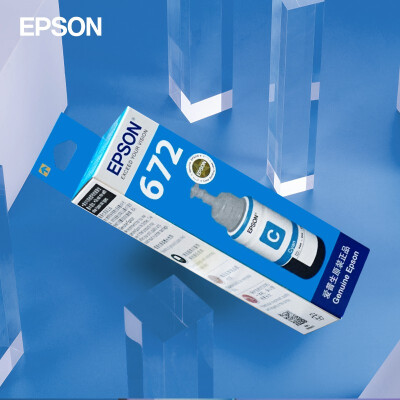 爱普生（EPSON） T672 墨水适用于L221/L363/L351/L565/L455 墨仓式打印机墨水T6722青色墨水 原装 墨水