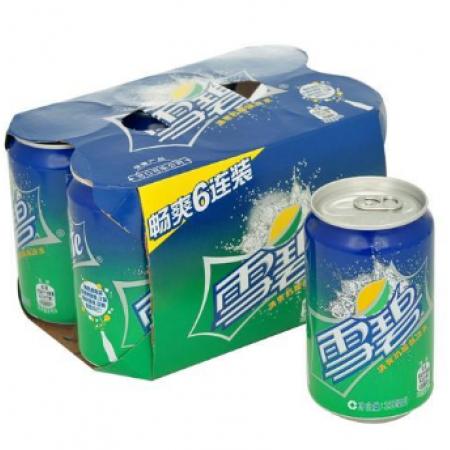 雪碧(Sprite)330ml(听装）超市版六连包(24罐/箱）